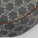 CELINE Paris Macadam Canvas Shoulder Bag Denim Navy Gold Auth 181409A-14