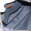 CELINE Paris Macadam Canvas Shoulder Bag Denim Navy Gold Auth 181409A-10