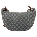 CELINE Paris Macadam Canvas Shoulder Bag Denim Navy Gold Auth 181409A-2