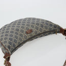 CELINE Paris Macadam Canvas Shoulder Bag Denim Navy Gold Auth 181409A-6