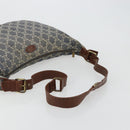 CELINE Paris Macadam Canvas Shoulder Bag Denim Navy Gold Auth 181409A-7