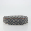 CELINE Paris Macadam Canvas Shoulder Bag Denim Navy Gold Auth 181409A-5