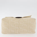 FENDI Zucca Canvas Mamma Baguette Shoulder Bag Ivory Silver Auth 181410A-7