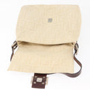 FENDI Zucca Canvas Mamma Baguette Shoulder Bag Ivory Silver Auth 181410A-20