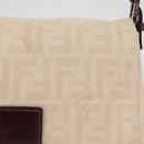 FENDI Zucca Canvas Mamma Baguette Shoulder Bag Ivory Silver Auth 181410A-2