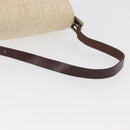FENDI Zucca Canvas Mamma Baguette Shoulder Bag Ivory Silver Auth 181410A-9