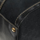 GUCCI GG Canvas Sherry Line Histeria Hand Bag Black Gold 186232 Auth 181412V-15
