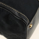 GUCCI GG Canvas Sherry Line Histeria Hand Bag Black Gold 186232 Auth 181412V-16