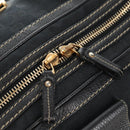 GUCCI GG Canvas Sherry Line Histeria Hand Bag Black Gold 186232 Auth 181412V-9