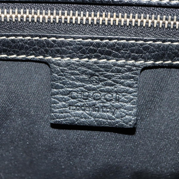GUCCI GG Canvas Sherry Line Histeria Hand Bag Black Gold 186232 Auth 181412V