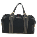 GUCCI GG Canvas Sherry Line Histeria Hand Bag Black Gold 186232 Auth 181412V-2