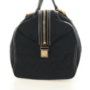GUCCI GG Canvas Sherry Line Histeria Hand Bag Black Gold 186232 Auth 181412V-3