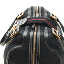 GUCCI GG Canvas Sherry Line Histeria Hand Bag Black Gold 186232 Auth 181412V-6