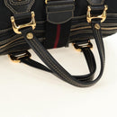 GUCCI GG Canvas Sherry Line Histeria Hand Bag Black Gold 186232 Auth 181412V-7