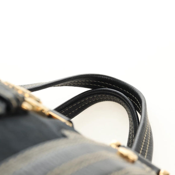 GUCCI GG Canvas Sherry Line Histeria Hand Bag Black Gold 186232 Auth 181412V