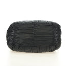 PRADA Hand Bag Leather 2way Black Gold Auth 181413V-5
