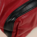 CHANEL Chain Chanel 22 Mini Bag Lamb Skin 2way Red Gold CC Auth 181415SM-13