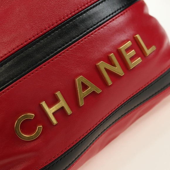 CHANEL Chain Chanel 22 Mini Bag Lamb Skin 2way Red Gold CC Auth 181415SM