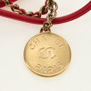 CHANEL Chain Chanel 22 Mini Bag Lamb Skin 2way Red Gold CC Auth 181415SM-18