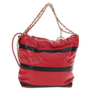CHANEL Chain Chanel 22 Mini Bag Lamb Skin 2way Red Gold CC Auth 181415SM-3