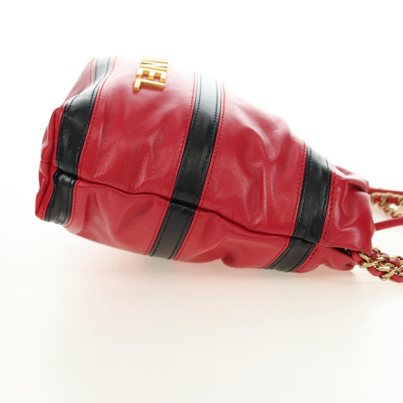 CHANEL Chain Chanel 22 Mini Bag Lamb Skin 2way Red Gold CC Auth 181415SM
