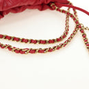 CHANEL Chain Chanel 22 Mini Bag Lamb Skin 2way Red Gold CC Auth 181415SM-7