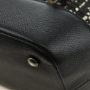 CHANEL Airline Chain Shoulder Bag Tweed 2way Black Silver CC Auth 181416SM-18