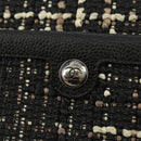 CHANEL Airline Chain Shoulder Bag Tweed 2way Black Silver CC Auth 181416SM-19