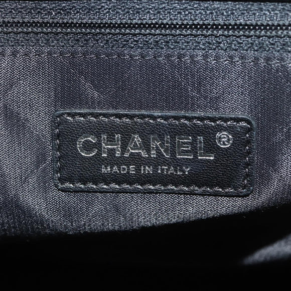 CHANEL Airline Chain Shoulder Bag Tweed 2way Black Silver CC Auth 181416SM