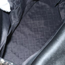 CHANEL Airline Chain Shoulder Bag Tweed 2way Black Silver CC Auth 181416SM-10