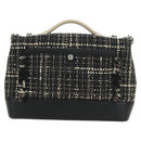 CHANEL Airline Chain Shoulder Bag Tweed 2way Black Silver CC Auth 181416SM-2