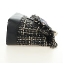 CHANEL Airline Chain Shoulder Bag Tweed 2way Black Silver CC Auth 181416SM-4