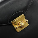 Salvatore Ferragamo Gancini Hand Bag Leather 2way Black Gold Auth 181422A-19