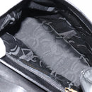 Salvatore Ferragamo Gancini Hand Bag Leather 2way Black Gold Auth 181422A-11