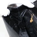 Salvatore Ferragamo Gancini Hand Bag Leather 2way Black Gold Auth 181422A-21