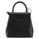 Salvatore Ferragamo Gancini Hand Bag Leather 2way Black Gold Auth 181422A-2