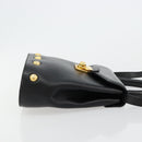 Salvatore Ferragamo Gancini Hand Bag Leather 2way Black Gold Auth 181422A-3