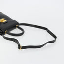 Salvatore Ferragamo Gancini Hand Bag Leather 2way Black Gold Auth 181422A-8