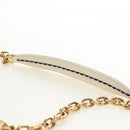 PRADA Chain Shoulder Bag Nylon White Gold Auth 181426V-15