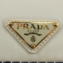 PRADA Chain Shoulder Bag Nylon White Gold Auth 181426V-20