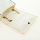 PRADA Chain Shoulder Bag Nylon White Gold Auth 181426V-21