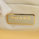 PRADA Chain Shoulder Bag Nylon White Gold Auth 181426V-22