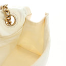 PRADA Chain Shoulder Bag Nylon White Gold Auth 181426V-23