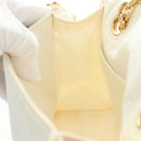 PRADA Chain Shoulder Bag Nylon White Gold Auth 181426V-24