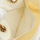 PRADA Chain Shoulder Bag Nylon White Gold Auth 181426V-25