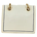 PRADA Chain Shoulder Bag Nylon White Gold Auth 181426V-2