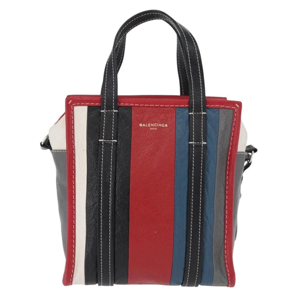 BALENCIAGA Bazaar Shopper XS Bag Leather 2way Multicolor 452458 Auth 181432A