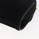 CELINE Chain Shoulder Bag Suede Black Gold Auth 181433A-16