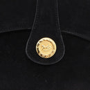 CELINE Chain Shoulder Bag Suede Black Gold Auth 181433A-17