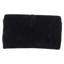 CELINE Chain Shoulder Bag Suede Black Gold Auth 181433A-2